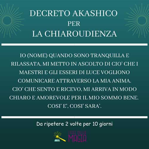 Decreto Akashico Chiaroudienza